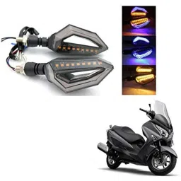 Kozdiko 4 Pcs Bike D Shaped 9 LED Front &a; Rear Side Turn Signal Indicator Light Set for Suzuki Burgman Street-picture-29