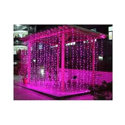 Ever Forever 10x8ft Pink Waterfall Mode Curtain String Light with Multi Function Modes for Decoration, Home, Temple, Festival &a; Diwali image 3