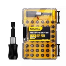 Malfah Enterprises Deli DL250045 6.3mm Stainless Steel YellowBlack BitSet-picture-13