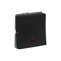Havells Reo Elegant Bold 6A 2 Way Soot Black Bell Switch with Indicator, AHRMBIB061-1