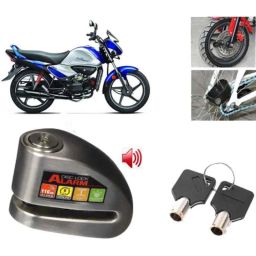 Auto Pearl Steel Black Anti-Theft Alarm Disc Brake Lock for Splendor I Smart, Lock_278-46