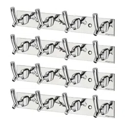 Aligarian 4 Leg Stainless Steel Silver Polished Finish Wall Mounted Tree Cloth Hook Hanger (Pack of 4)-image-45