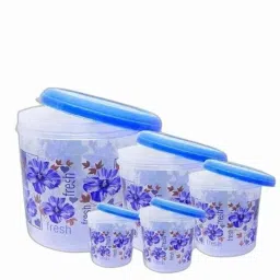 DeoDap 5 Pcs Plastic Blue Storage Containers Set, 2446-image-15
