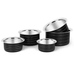 Classic Essentials 543821 5 Pcs Stainless Steel Black Induction Bottom Cookware Set (Pack of 3)-image-19