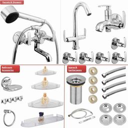 Kamal Irene Collection Bathroom Xtra-Premium Combo Set with Hand Shower &a; Free Tap Cleaner, IRN-5003-picture-35