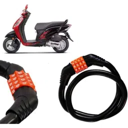 Auto Pearl Black &a; Orange 4 Digit Anti-Theft Combination Number Lock for Activa i-picture-42