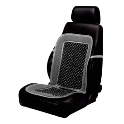 Auto Pearl PU &a; Wooden Beads Grey Rectangular Car Seat Cushion with Velvet Border for Datsun Redi Go (Pack of 2)-image-76