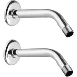 Fastgear 9 inch Steel &a; Brass Chrome Finish Round Showerhead Arm with Wall Flange (Pack of 2)-18
