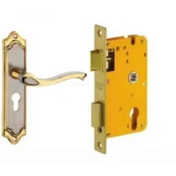Dorset HL Series Venizia 8 inch Stainless Steel Gold Finish Door Handle Lock Set with Mortise Latch (Pack of 2)-picture-10