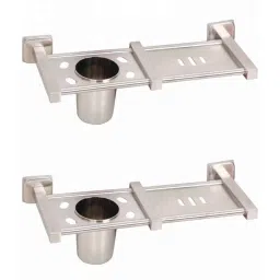 Doyours Square Series 2 Pieces Combined Soap Dish &a; Tumbler Holder Set, DY-0924-image-2