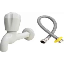 Senkiddpro PVC Angle Cock with 24 inch Stainless Steel 304 Connection Pipe-35