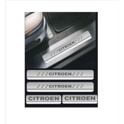 Car Accessories Hub 4 Pcs Stainless Steel Silver Car Footstep Sill Plate Set without LED for Citroen Aircross C3 All Model-image-99