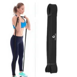 Healthtrek 25-65lbs Medium Black Latex Rubber Power Fitness Band, 2023PBM-image-43