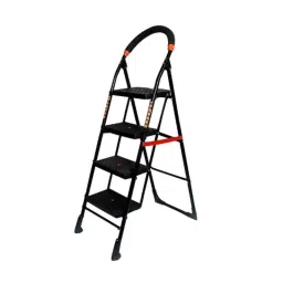 Inaithiram SL4SN 150kg 4 Step CRC Black Powder Coated Foldable Step Ladder with Anti Slip &a; Safety Clutch Lock-12