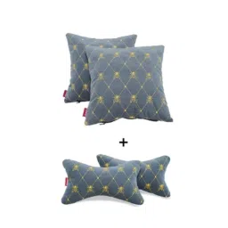 Elegant Comfy 28x28x10cm Grey Bee Neck Rest Car Pillow, CU07 (Pack of 4)-image-16