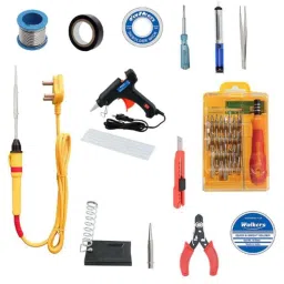 Walkers WKCB100M1 15 Pcs 25W Soldering Iron Kit &a; Glue Gun Combo, WKCB100-42