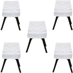 Regent Diamond Shell Plastic Black &a; White Chair (Pack of 5)-43
