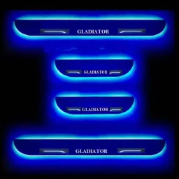 SureStrive 4 Pcs Acrylic Black Car Door Footstep Sill Scuff Plate Set with Blue LED for Jeep Gladiator All Model-image-39
