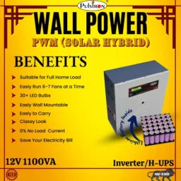 Pulstron 1100VA Wall Power Solar Hybrid Inverter with Inbuilt Lithium Battery, WP-1160P image 3