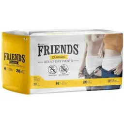 Friends Classic 20 Pcs 63.5-122cm Adult Pant Diaper Set, Size: Medium-image-51