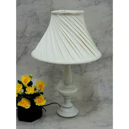 Tucasa Elegant White Marble Table Lamp with Off White Shade, LG-798-10
