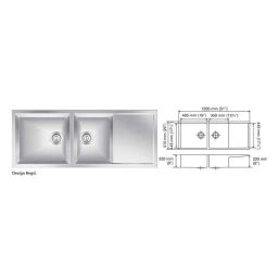 Nirali Ebony Satin Finish Kitchen Sink, Size: 1295x510 mm-image-55