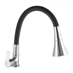 10X Brass Wall Mount Chrome Plated Black Sink Tap, SN-89009-23