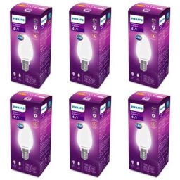 Philips Filament Candle 4W E14 2700K Yellow LED Bulb (Pack of 6)-25