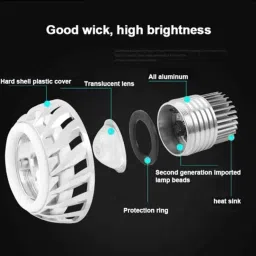 AllExtreme AX-PRO4 10W Red &a; Blue LED Projector Lamp Stylish Dual Ring COB LED Headlight with High/Low Beam &a; Flasher Function for All Bikes (Pack of 2) image 4