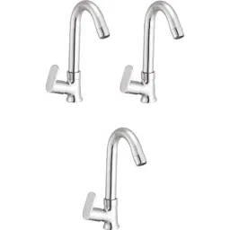 IRIS Ocean Brass Chrome Finish Swan Neck Pillar Tap (Pack of 3)-image-81