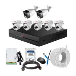 CP Plus 2.4MP Full Colour HD Audio Indoor &a; Outdoor CCTV Combo Kit with 8Ch DVR, 5 Dome 2 Bullet Camera, 8Ch SMPS, 70m Cable, 500GB HDD &a; Connector-83