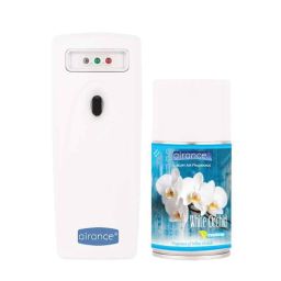 Airance Automatic Air Freshener Dispenser with 250ml White Orchid Refill Bottle, Air-CMB-DISP-LED-A3-WO-16-0