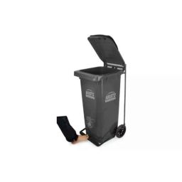 Aristo 120 Litre Plastic Black Pedal Dustbin with Wheel, ARSTPDWL120BK-image-61