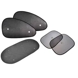 Auto Pearl 5 Pcs PVC &a; Mesh Black Window &a; Front Sun Shade Set for Tata Tiago, Curtain_Chipkoo_5_Tiago-picture-29