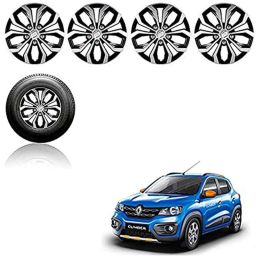 Auto Pearl 4 Pcs 14 inch Black ABS Press Type Hubcap Wheel Cover Set with Retention Ring for Renault KwidClimber-image-80