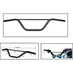 AOW RD350 (with Mounting Rod) Black Handlebar (Black) Universal for Suzuki GS-16
