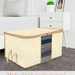 Kuber Industries Ivory 3 Pieces Printed  Underbed Storage Bag-33
