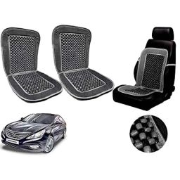 Auto Pearl PU, Velvet &a; Wooden Beads Grey Rectangular Seat Cushion for Hyundai Sonata Fluidic (Pack of 2 )-image-24
