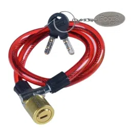 Foora CL-02 22 inch Red Brass Coated Multipurpose Steel Cable Lock with 2 Ultra Brass Molded Keys &a; Keychain-36
