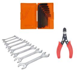 Hillgrove HGCM309M1 8 Pcs Universal Multi-Function Professional Double Open Ended Wrench Set, Hex Allen Key &a; Wire Cutter Combo, HGCM582-19