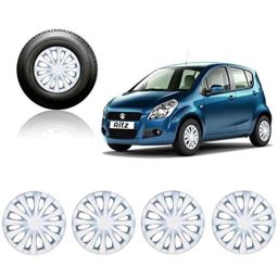 Auto Pearl 4 Pcs 14 inch Silver Wheel Cover Set for Maruti Suzuki Old Ritz-33
