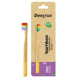 Dencrus Orby Kids Bamboo Brown Ultra Soft Toothbrush with Compostable Handle &a; Eco-Friendly, DENOKBTRW1-20