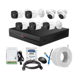CP Plus 2.4MP Indoor &a; Outdoor CCTV Combo Kit with 8Ch DVR, 5 Bullet 2 Dome Camera, 8Ch SMPS, 70m Cable, 2TB HDD &a; Connector-16
