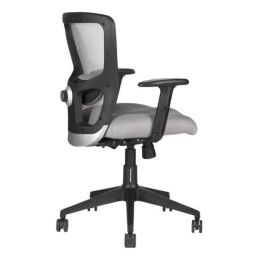 HUMAN METHOD Vibe Plus Medium Back Nylon Grey Ergonomic Office Chair with Breathable Mesh, HMVS02-EL22-23