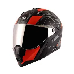 Vega Storm Drift ABS Dull Black &a; Orange Motocross Helmet, Size: L-picture-36
