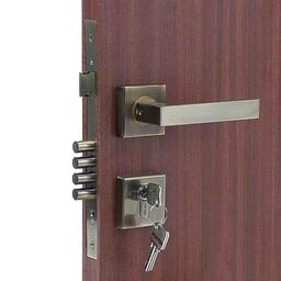 Homexpert Rose LB-301 Stainless Steel Antique Brass Finish Cylindrical Plate Both Side Key Mortise Door Lock Set-image-96