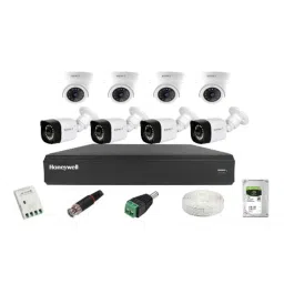 Impact by Honeywell 2MP CCTV Kit with 4 Dome &a; 4 Bullet Camera with 8CH AHD DVR, 1TB Hard Disk &a; All Accessories, I-MKIT8CH-4-2