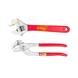 Globus 345 10 inch Water Pump Plier &a; 10 inch Chrome Finish Adjustable Steel Wrench with Soft PVC Grip Combo, GL-WPP10-AWCD10-13
