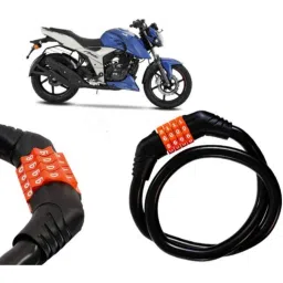 Auto Pearl Black &a; Orange 4 Digit Anti-Theft Combination Number Lock for Apache RTR 160 4V-picture-36
