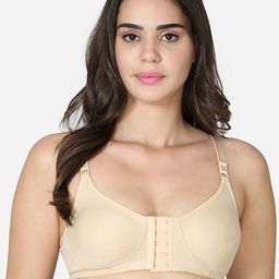 VStar Beige Solid Front Open T-Shirt Bra-51